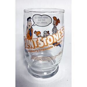 Vintage 1985 Flintstones Vitamins Juice Glass - Gently Used